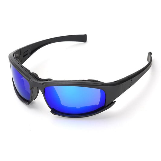 Blue motorcycle goggles - CX5 with interchangeable lenses