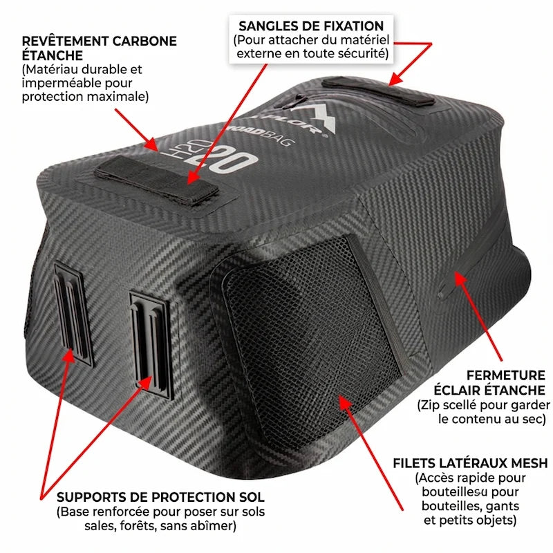 Sac à Dos X - PLOR "Carbon Series" – 20L Étanche - LE PRATIQUE DU MOTARD