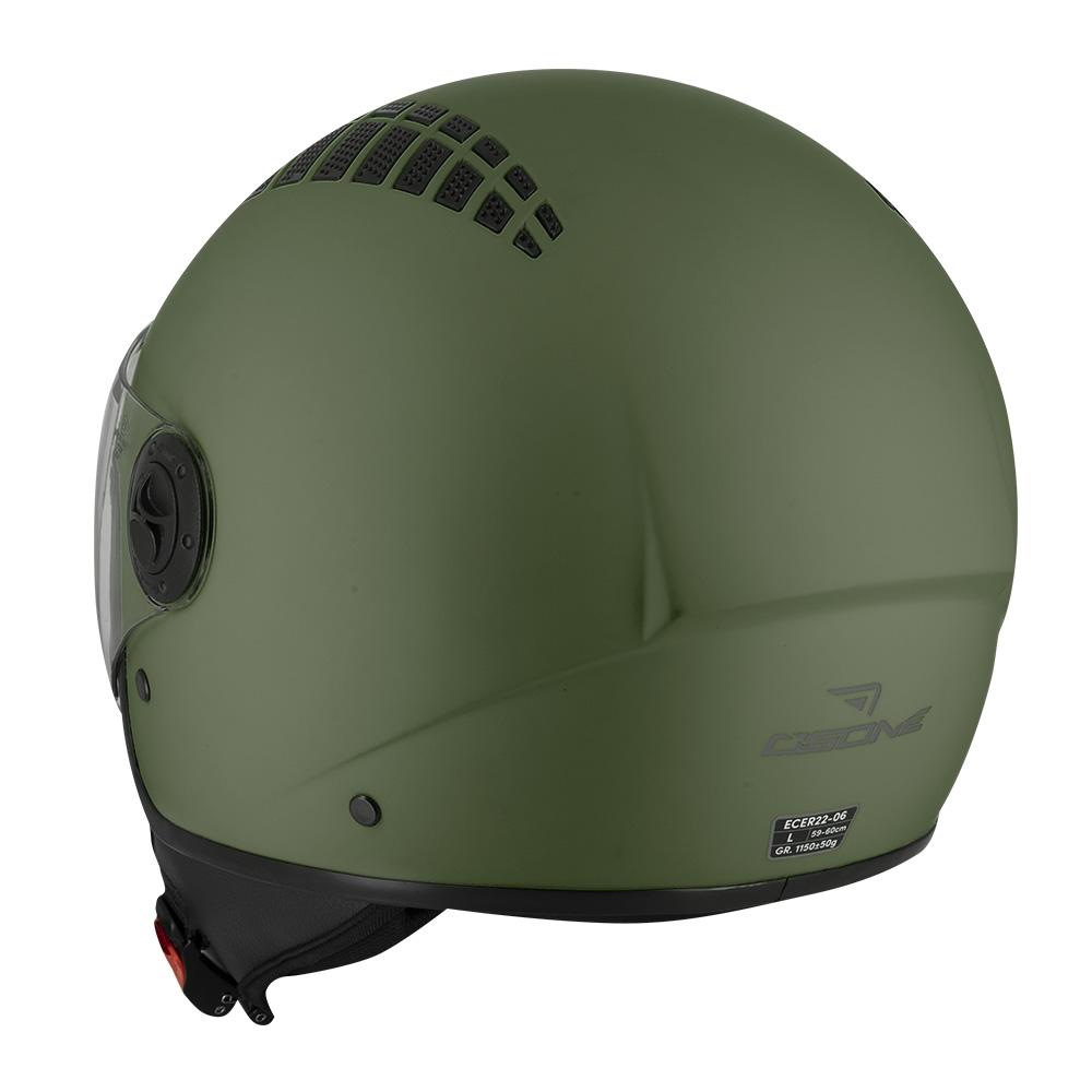 Casque jet S707 Citizen kaki mat — vue trois-quarts arrière