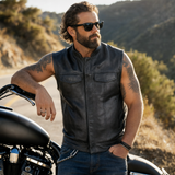 SOA biker leather motorcycle jacket