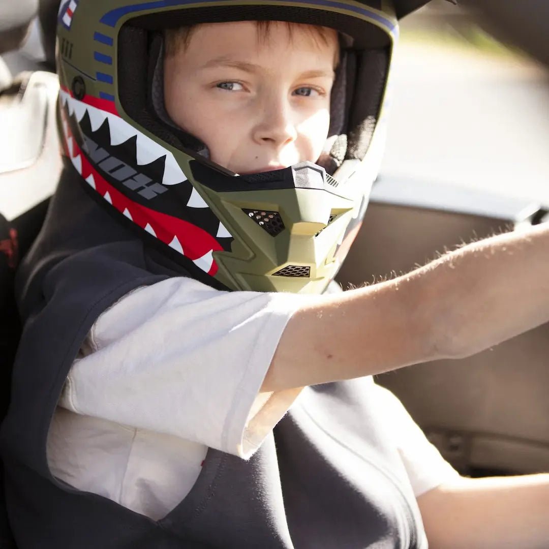 Casque Moto Cross Enfant N761 Fly Fighter Kaki Mat | NOX - LE PRATIQUE DU MOTARD