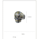 Bague Tête de Mort Argent 925 - Chevalière Motard Biker Homme - LE PRATIQUE DU MOTARD