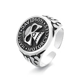Bague Tête de Mort Biker - Style Harley, Taille Ajustable