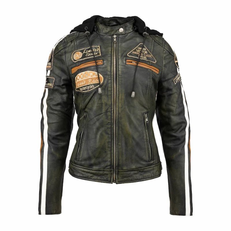 Blouson cuir moto rétro chic pour femme | LEGENDARY 58™ - LE PRATIQUE DU MOTARD