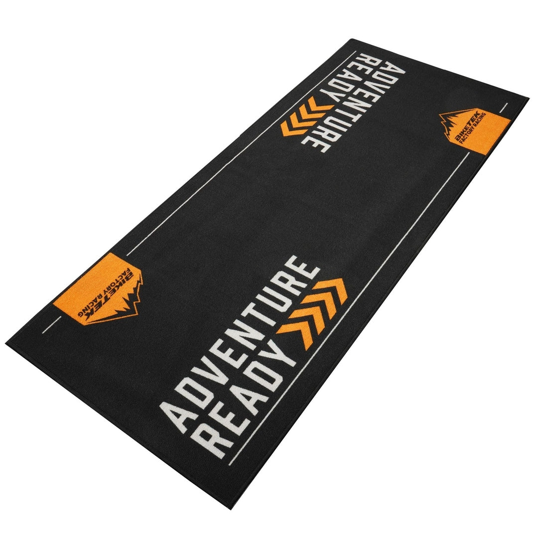 Tapis environnemental moto Adventure Orange 190x80cm pour garage, atelier et paddock