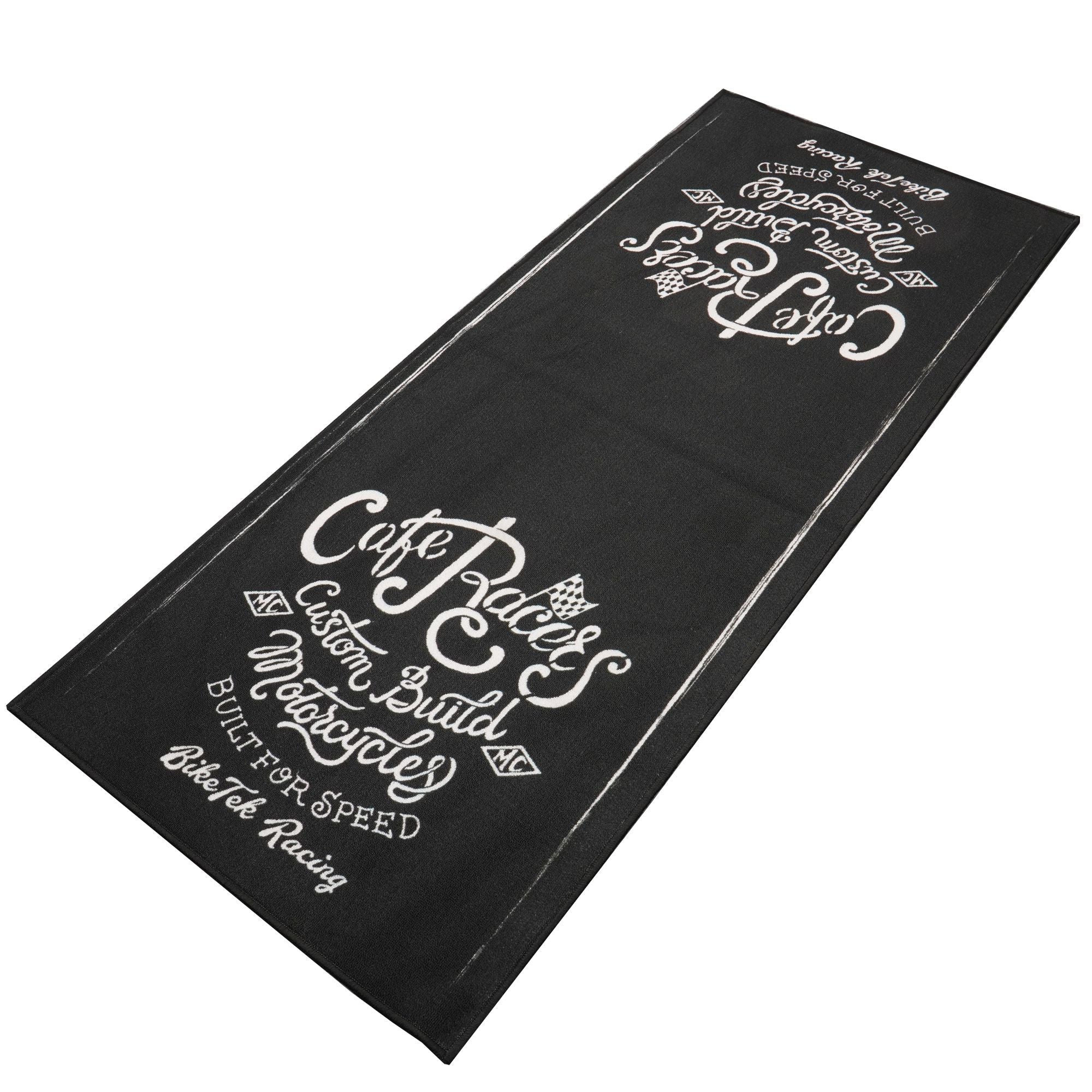 Tapis environnemental moto Café Racer 190x80cm pour garage, atelier et paddock