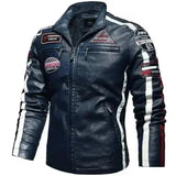 Veste cuir biker vintage - Speed RACE Noir