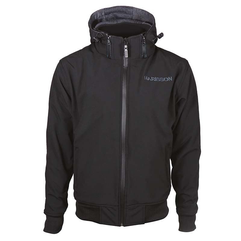 Veste Moto Softshell Homme Harisson Stewart Noir CE - LE PRATIQUE DU MOTARD