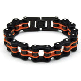 Bracelet Chaine Moto Noir et Orange Le Pratique du Motard
