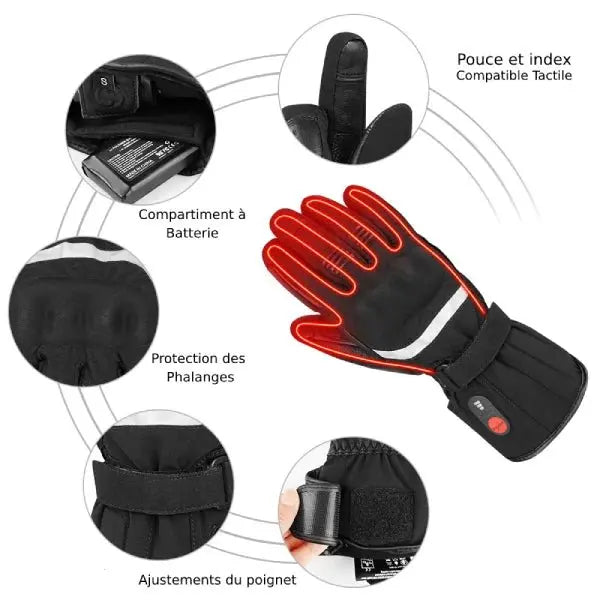 Gants de moto chauffants Homologué - XRICE - Le Pratique du Motard