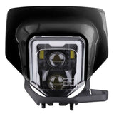 Projecteur LED moto + plaque Enduro Offroad noir Le Pratique du Motard