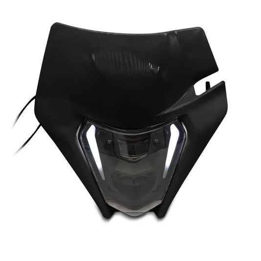 Projecteur LED moto + plaque Enduro Offroad SW1 DRL noir Le Pratique du Motard