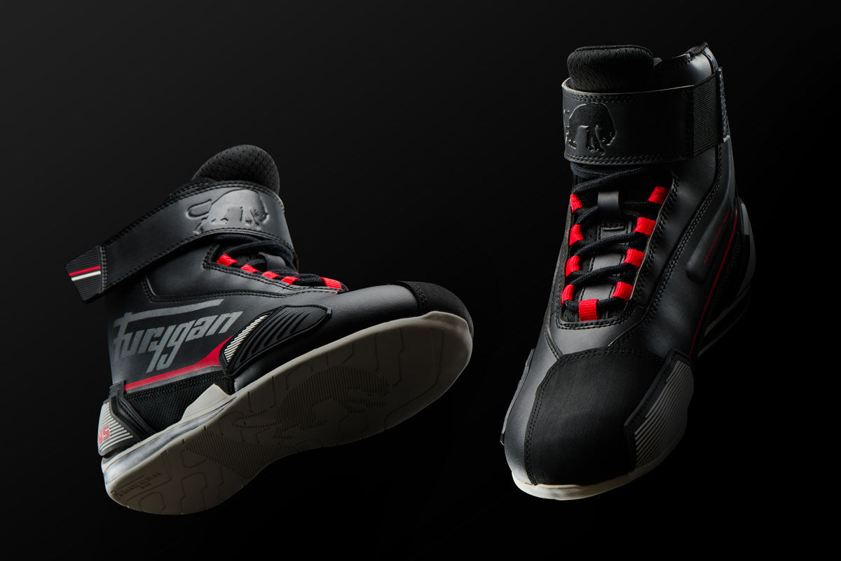 Chaussures Moto Sport Homme | Furygan™ V5 D3O® Noir Blanc Rouge — détail