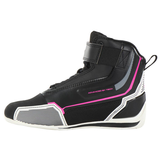 Baskets Moto Femme Homologuées CE | Furygan™ V5 D3O® Lady Noir Blanc Rose — détail