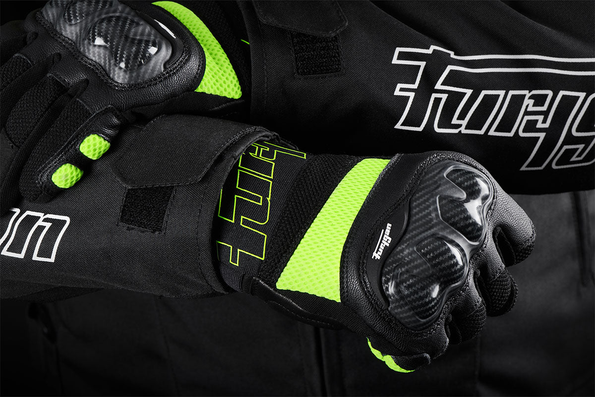 Gants Moto Furygan GALAX EVO Noir - Jaune stab — Certifié CE - LE PRATIQUE DU MOTARD