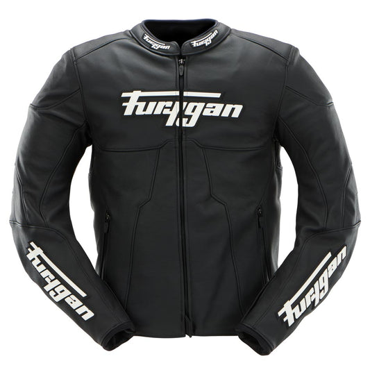 Blouson Cuir Moto Homme Homologué AAA 98 % Cuir — Noir-Blanc, vue principale