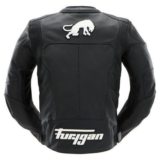 Blouson Cuir Moto Homme Homologué AAA 98 % Cuir — Noir-Blanc, vue vue 2