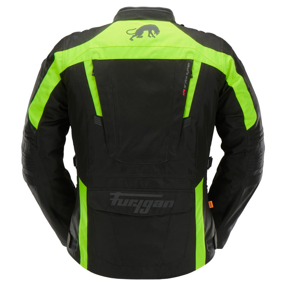 Blouson Moto Adventure Haute Visibilité Homologué AA — Noir-Jaune stab, vue vue 2