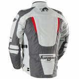 Blouson Moto Furygan APALACHES EVO — Protection CE Niveau AA Gris - Pearl - Rouge - LE PRATIQUE DU MOTARD