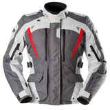 Blouson Moto Furygan APALACHES LADY EVO — Protection CE Niveau AA Gris - Pearl - Rouge - LE PRATIQUE DU MOTARD