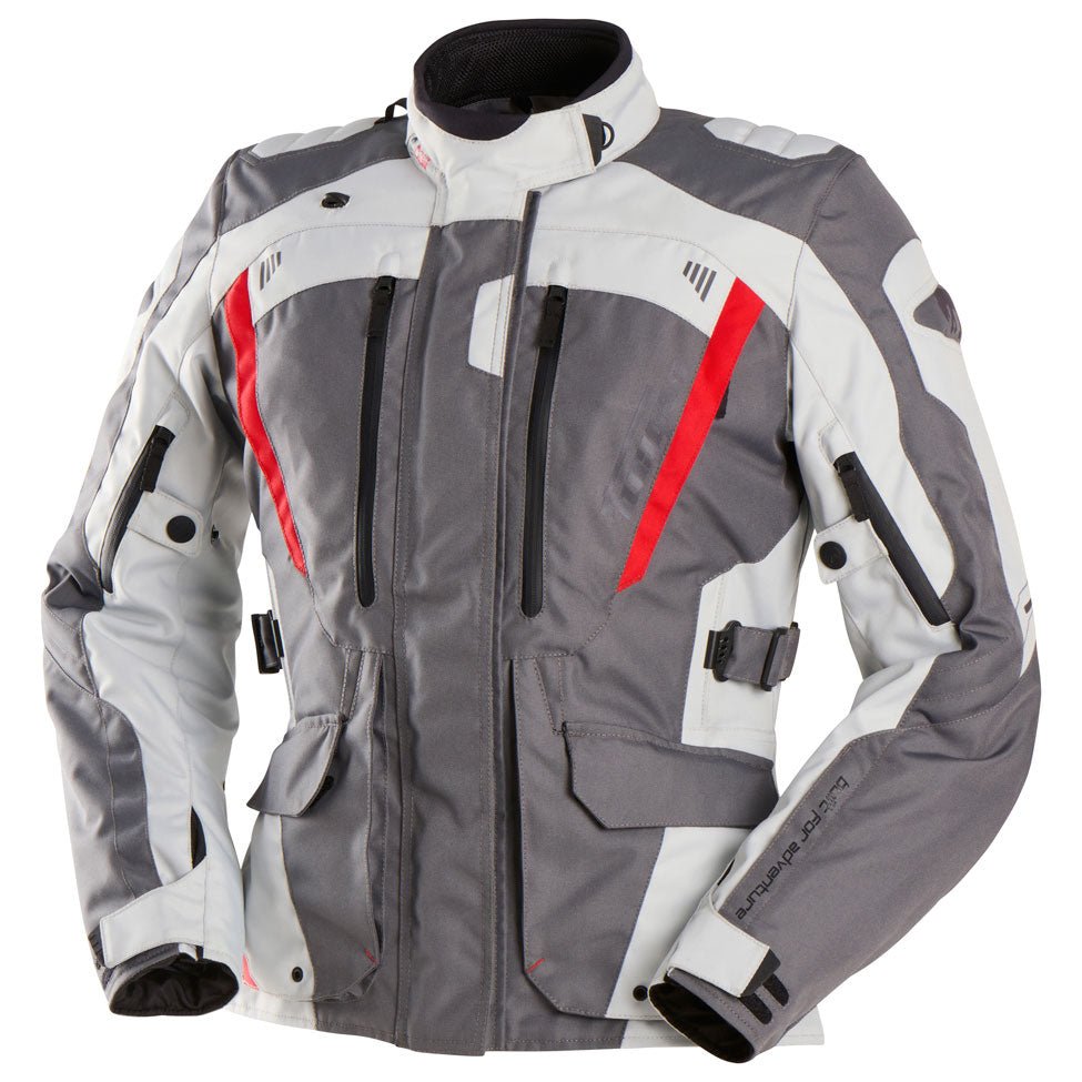 Blouson Moto Furygan APALACHES LADY EVO — Protection CE Niveau AA Gris - Pearl - Rouge - LE PRATIQUE DU MOTARD