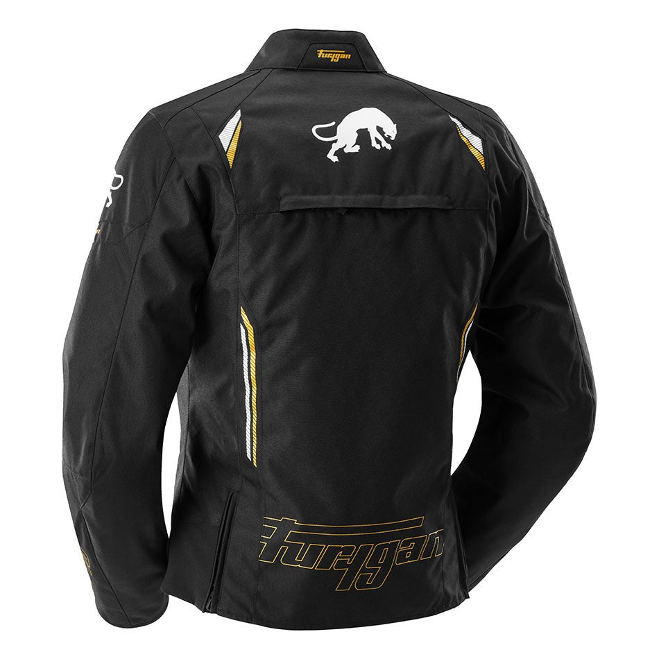 Blouson Moto Furygan AGATA — Protection CE Niveau AA Noir - Blanc - Or - LE PRATIQUE DU MOTARD