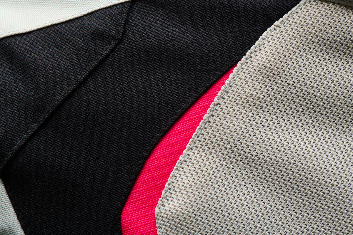Blouson Moto Femme Clair Perle et Rose | Furygan™ Odessa Evo 3in1 Vented+ Pearl Noir Rose — détail
