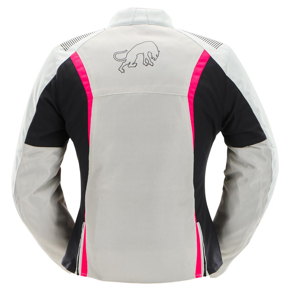 Blouson Moto Femme Clair Perle et Rose | Furygan™ Odessa Evo 3in1 Vented+ Pearl Noir Rose — détail