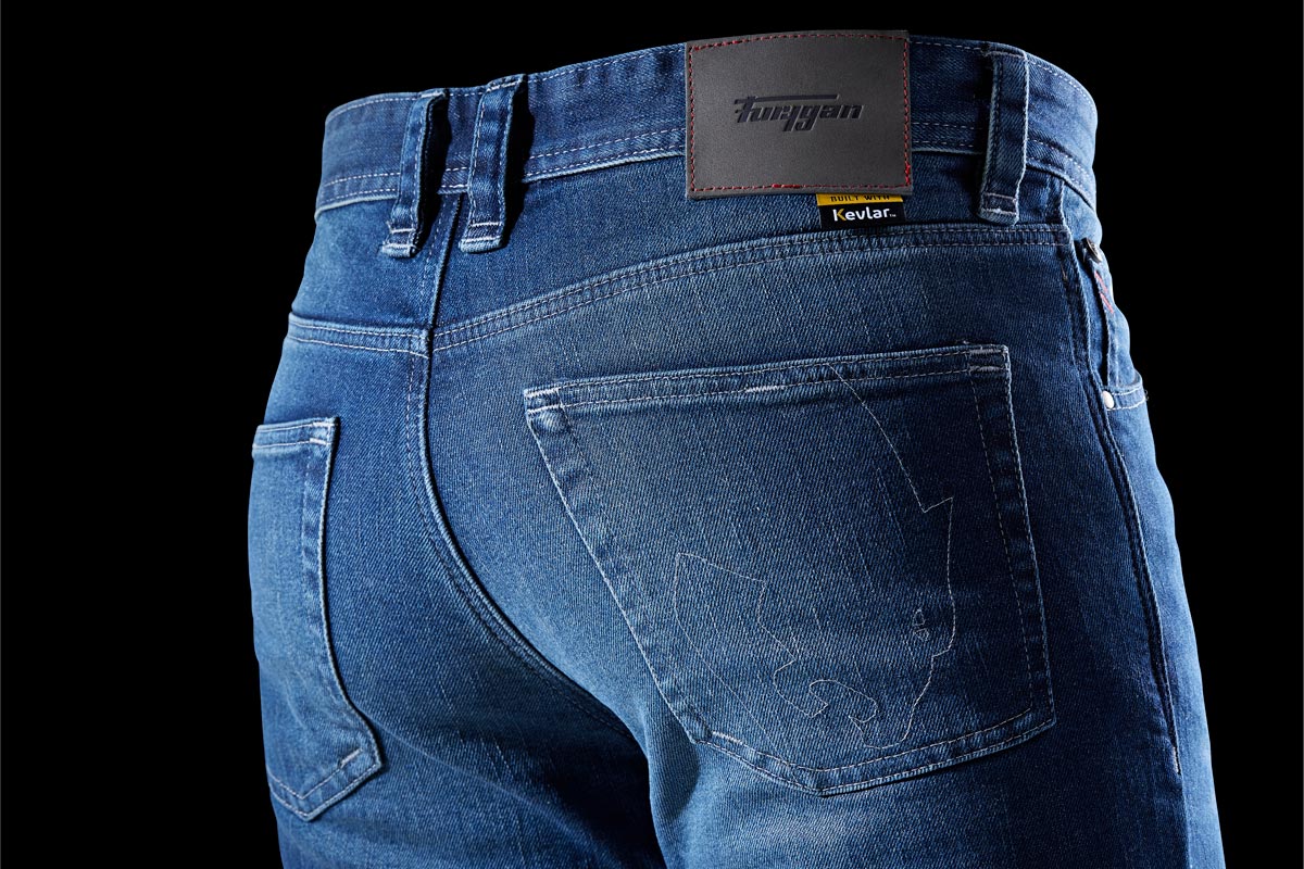 Pantalon Moto Furygan D12 X KEVLAR® STRAIGHT — Protection CE Niveau AA Medium blue - LE PRATIQUE DU MOTARD