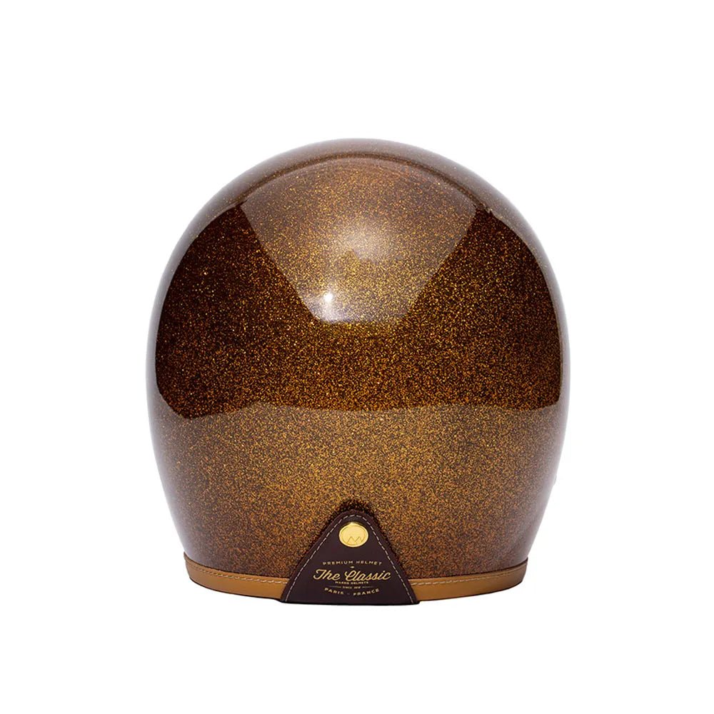 Casque Jet Vintage en Fibre | Marko CLASSIC Marron pailleté - LE PRATIQUE DU MOTARD