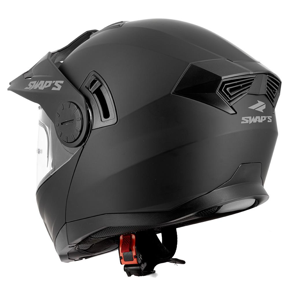 Casque trail modulable S791 Dune noir mat — vue trois-quarts arrière
