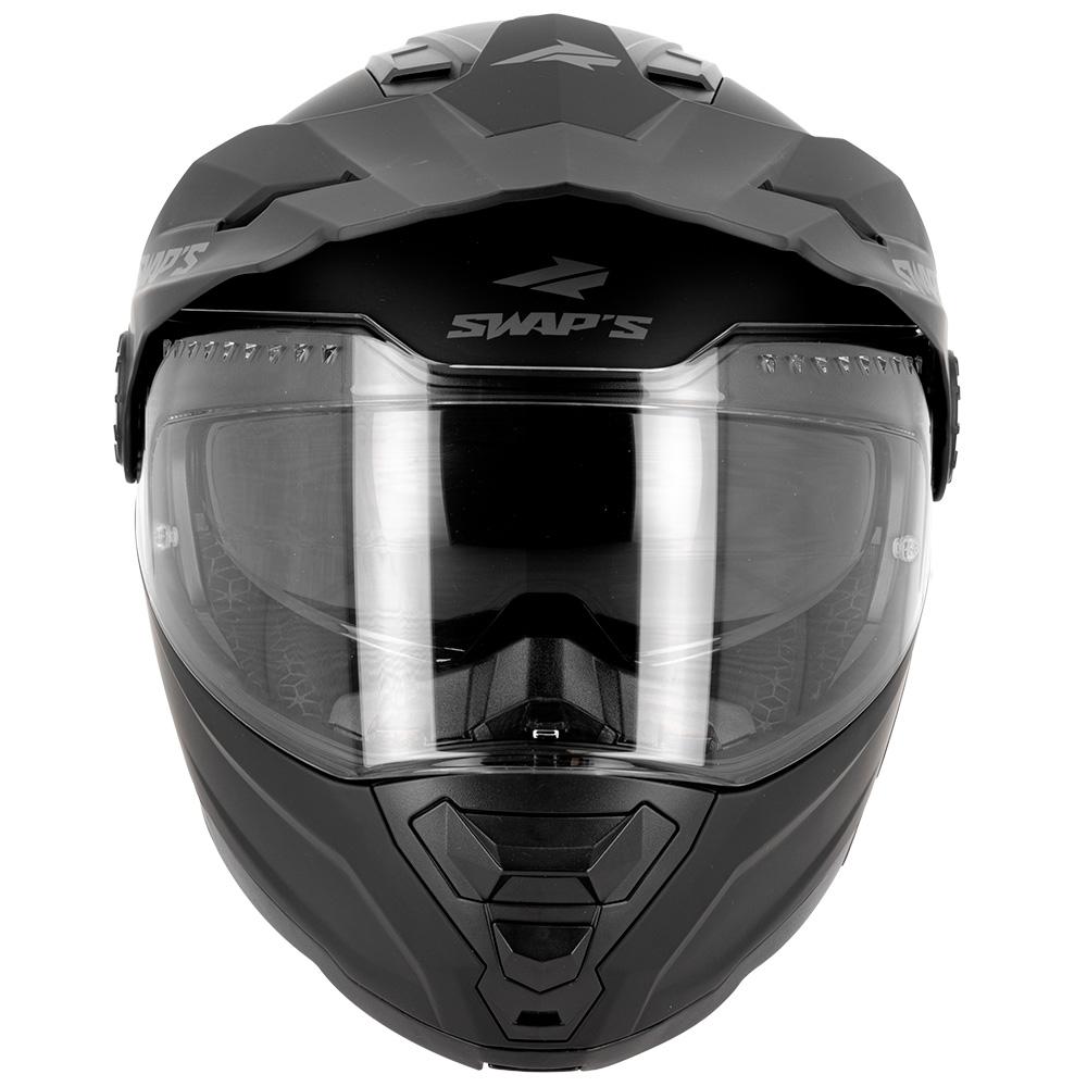 Casque trail modulable S791 Dune noir mat — vue de face