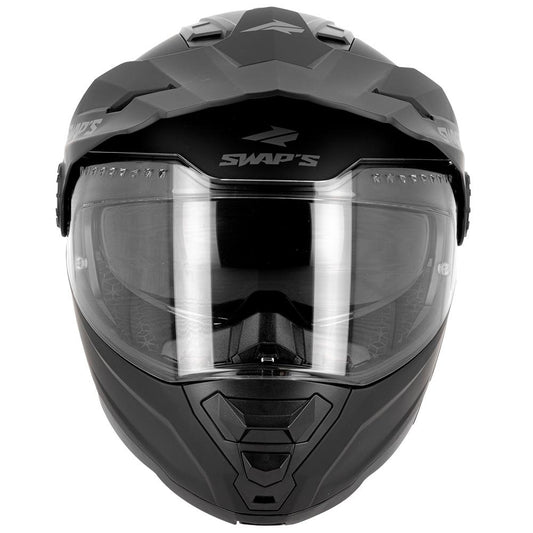 Casque trail modulable S791 Dune noir mat — vue de face