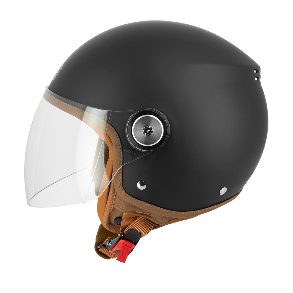 Casque Jet Moto Homologué ECE 22.06 Double Coque | GASOLINE S100 Octane Noir Mat — Le profil