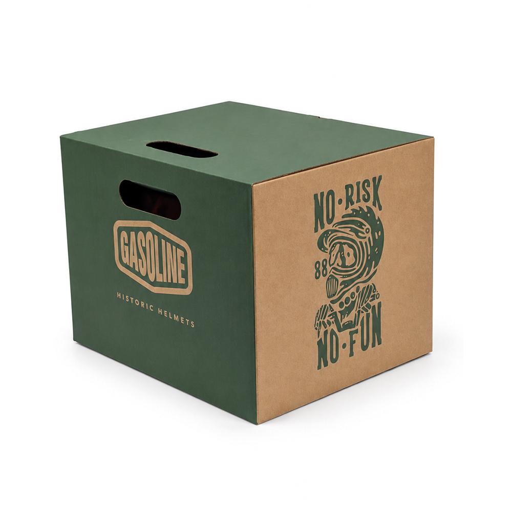 Casque Jet Moto Vintage Crème Homologué ECE 22.06 | GASOLINE S100 Octane — Le coffret