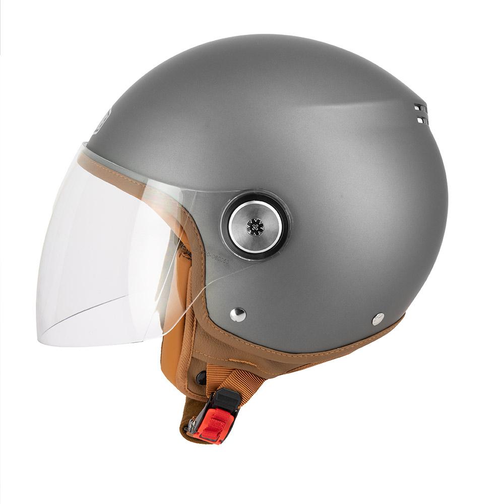 Casque Jet Moto Léger 950 g Homologué ECE 22.06 | GASOLINE S100 Octane Titane Mat — Le profil