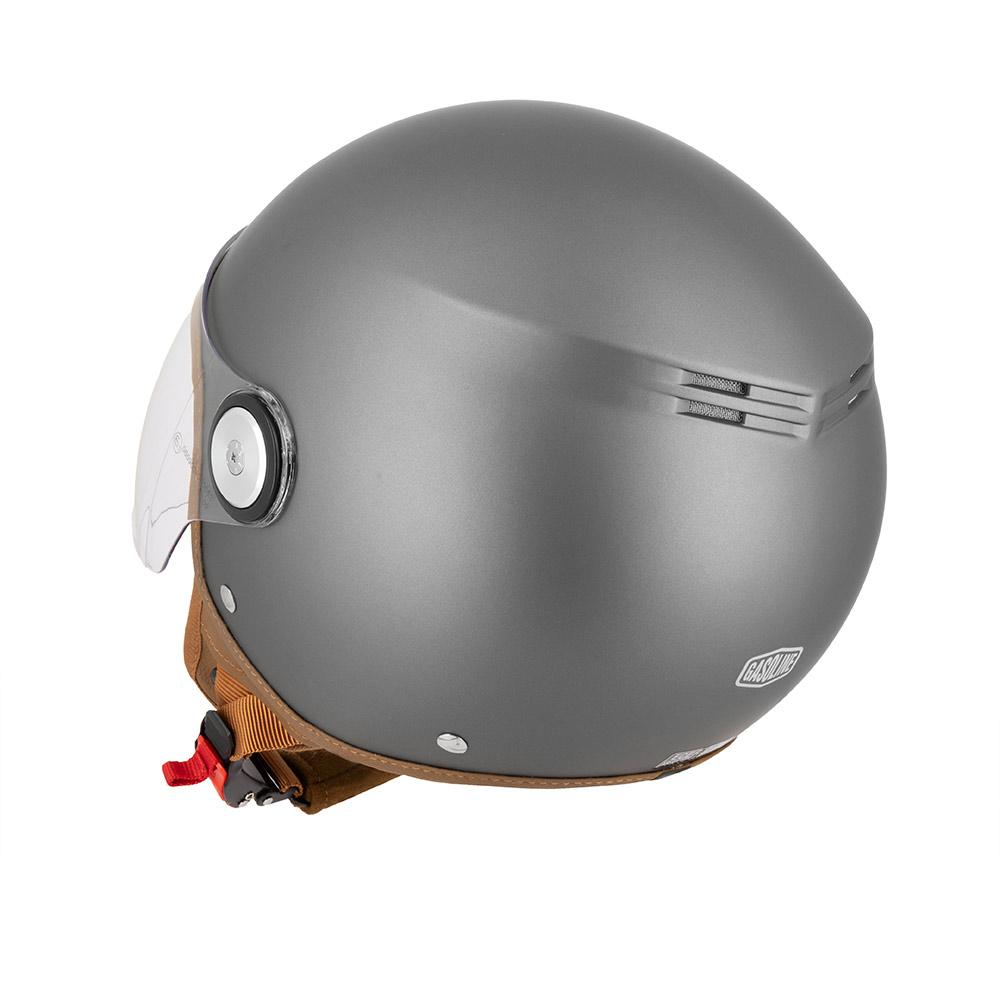 Casque Jet Moto Léger 950 g Homologué ECE 22.06 | GASOLINE S100 Octane Titane Mat — L’arrière