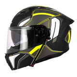 Casque modulable S551 Dual Face titane jaune fluo — vue de profil