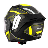 Casque modulable S551 Dual Face titane jaune fluo — vue trois-quarts arrière