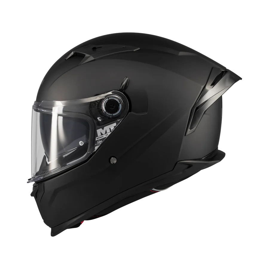 Casque intégral MT Braker SV noir mat, profil gauche visière transparente