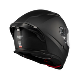 Casque intégral MT Braker SV noir mat, trois quarts arrière droit
