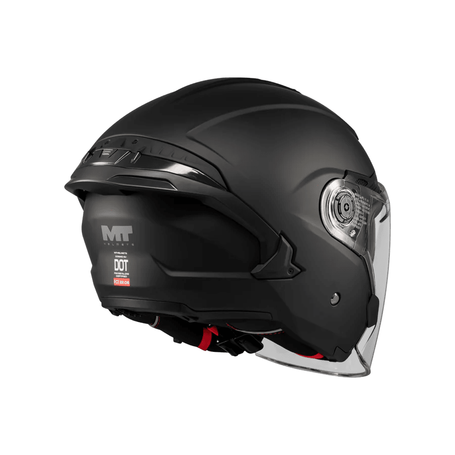 Casque jet avec visière solaire - COSMO Noir mat - LE PRATIQUE DU MOTARD