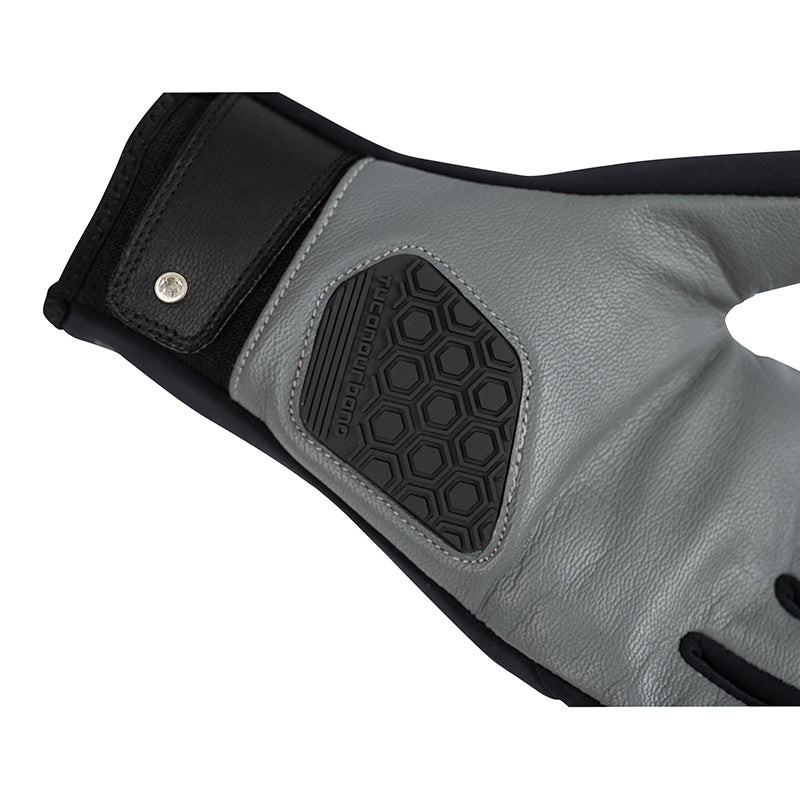 Gants moto hiver Sprint Hydroscud Femme Noir/Gris — gros plan sur l’insert alvéolé et la patte du poignet