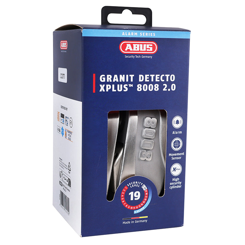 Antivol Bloque Disque Abus Granit 8008 Detecto Xplus 2.0 Avec Alarme Sonore 100Db Diam 16Mm Inox (Classe Sra)