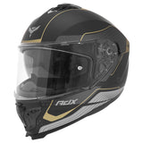 Casque intégral ADX AI500 EVO Noir/Or Mat — vue trois-quarts avant, côté droit
