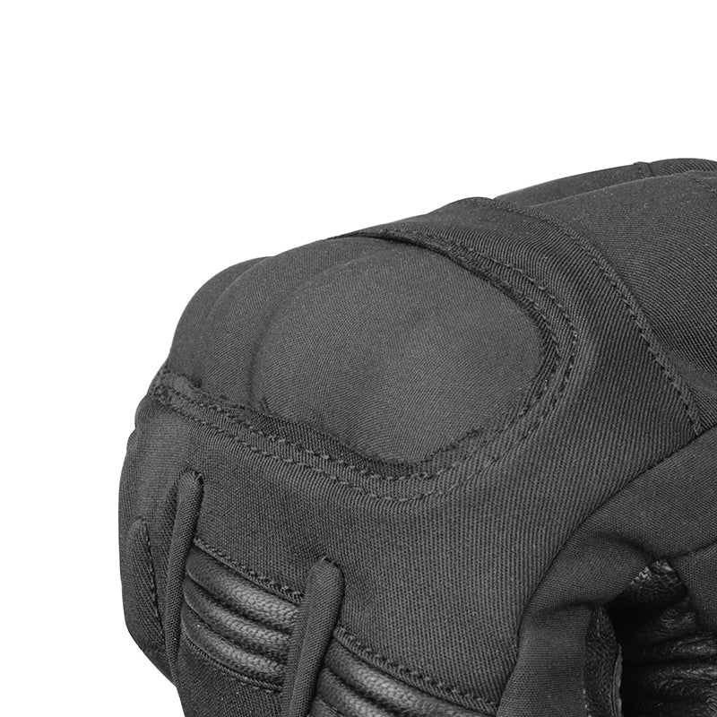 Gants moto hiver Zephyr Noir — gros plan du relief sur les articulations