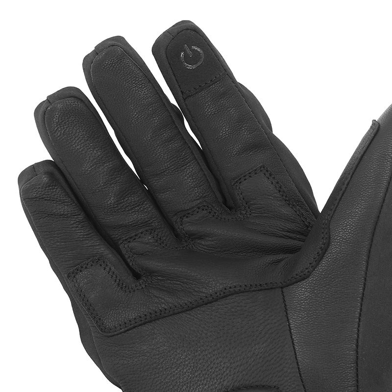 Gants moto hiver Montreal Noir/Rouge — gros plan sur les doigts, côté paume