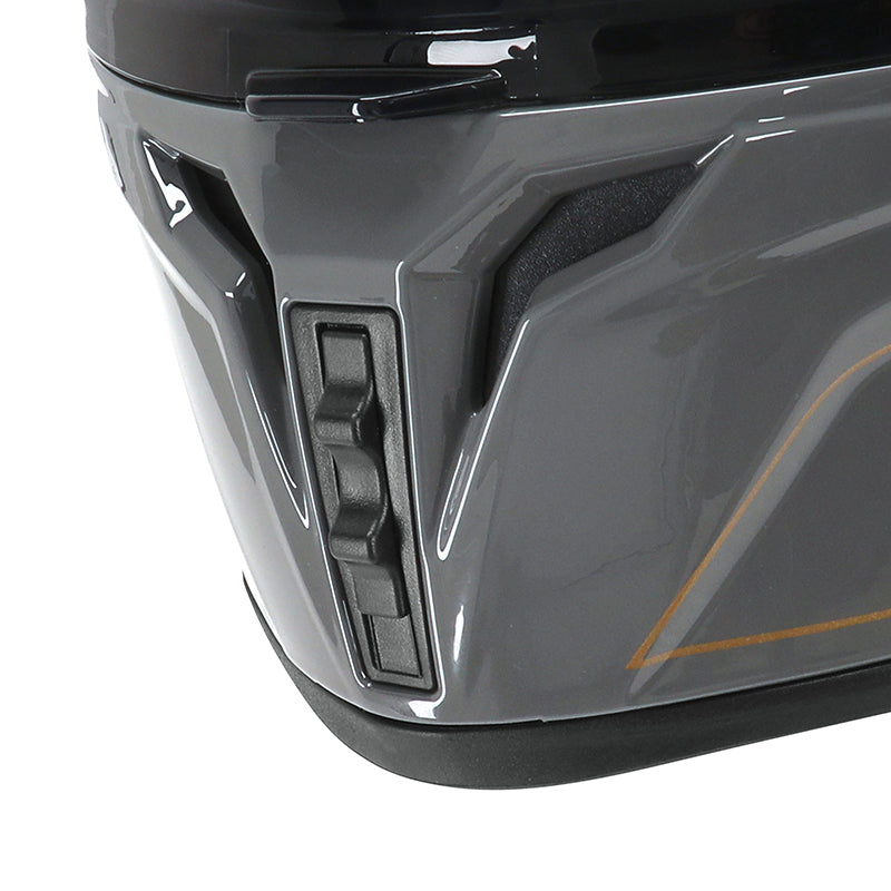 Casque intégral ADX AI400 EVO Gris Brillant — détail de la mentonnière