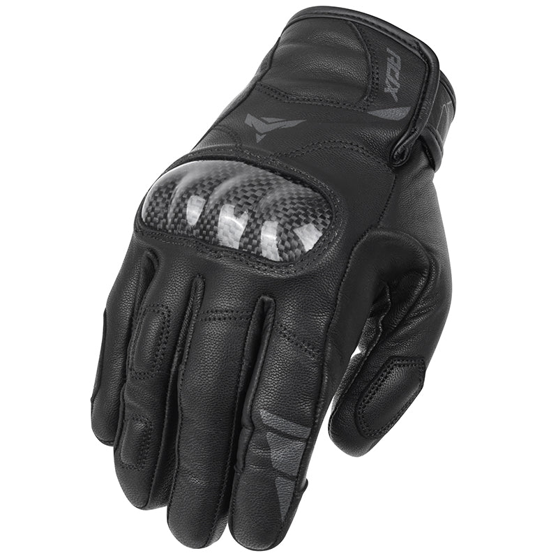 Gants moto cuir Daytona Noir — dos de la main de trois-quarts, coque carbone