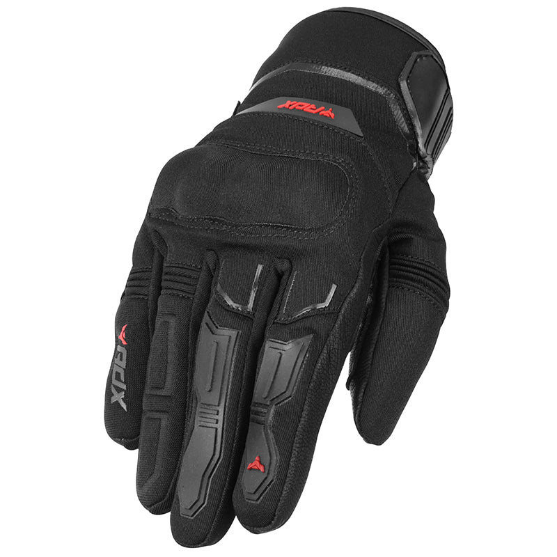 Gants moto mi-saison Metropolis Noir/Gris — dos de la main de trois-quarts, coque et renforts des doigts
